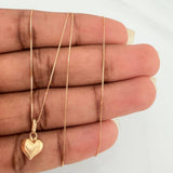 Set Cadena y Dije Veneciana+ Corazón 1.15gr / 17 3/4 in / 0.3mm Oro Amarillo 18K $