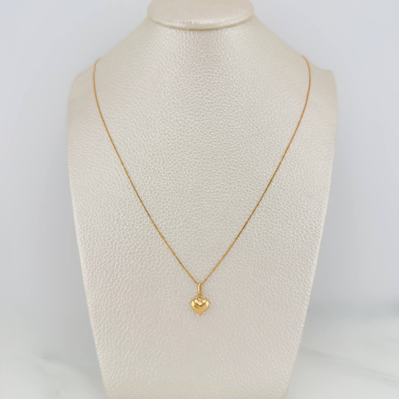 Set Cadena y Dije Veneciana+ Corazón 1.15gr / 17 3/4 in / 0.3mm Oro Amarillo 18K $