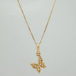Set Cadena y Dije Veneciana+Mariposa 1.4gr / 17 3/4 in / 0.3mm Oro Amarillo 18K $