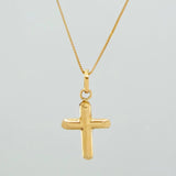 Set Cadena y Dije Veneciana+Cruz 1.35gr / 17 3/4 in / 0.35mm Oro Amarillo 18K $