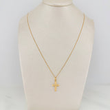 Set Cadena y Dije Veneciana+Cruz 1.35gr / 17 3/4 in / 0.35mm Oro Amarillo 18K $