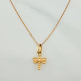 Set Cadena y Dije Veneciana+Libelula 1.25gr / 17 3/4 in / 0.3mm Oro Amarillo 18K $