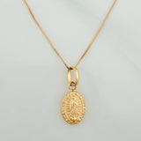 Set Cadena y Dije Veneciana+Virgen Guadalupe 1.3gr / 17 3/4 in / 0.3mm Oro Amarillo 18K $