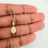 Set Cadena y Dije Veneciana+Virgen Guadalupe 1.3gr / 17 3/4 in / 0.3mm Oro Amarillo 18K $