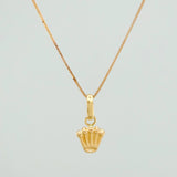 Set Cadena y Dije Veneciana+Corona 1.25gr / 17 3/4 in / 0.36mm Oro Amarillo 18K $