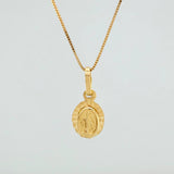 Set Cadena y Dije Veneciana+Virgen Milagrosa 1.5gr / 17 3/4 in / 0.33mm Oro Amarillo 18K $
