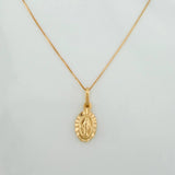 Set Cadena y Dije Veneciana+Virgen Milagrosa 1.5gr / 17 3/4 in / 0.33mm Oro Amarillo 18K $