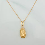 Set Cadena y Dije Veneciana+Virgen Guadalupe 1.3gr / 17 3/4 in / 0.36mm Oro Amarillo 18K $