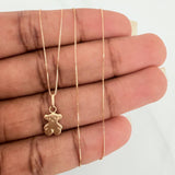 Set Cadena y Dije Veneciana+Oso Ts 1.25gr / 17 3/4 in / 0.25mm Oro Amarillo 18K $