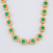 Diamond Tennis Chain 3.48cts Emerald 5cts 25.6g / 18 in / 5.5mm 18K Yellow Gold