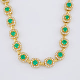 Diamond Tennis Chain 3.48cts Emerald 5cts 25.6g / 18 in / 5.5mm 18K Yellow Gold