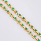 Diamond Tennis Chain 3.48cts Emerald 5cts 25.6g / 18 in / 5.5mm 18K Yellow Gold