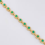 Diamond Tennis Chain 3.48cts Emerald 5cts 25.6g / 18 in / 5.5mm 18K Yellow Gold