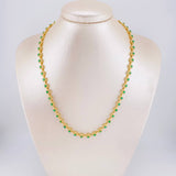Diamond Tennis Chain 3.48cts Emerald 5cts 25.6g / 18 in / 5.5mm 18K Yellow Gold