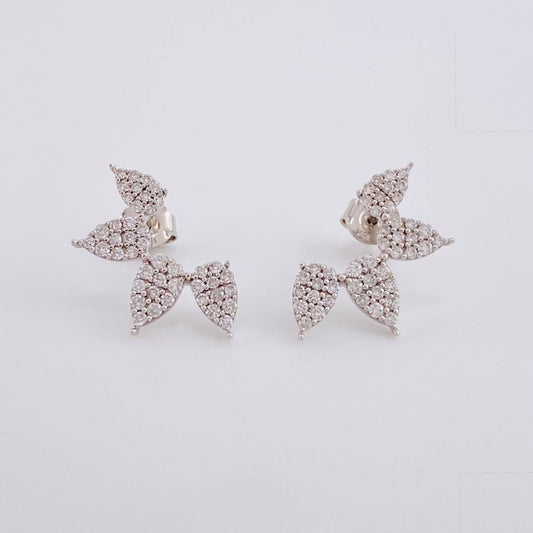 Hoop Earrings Amelia Pave Diamonds 6.55 carats 2.95g / 3/4 in 18K White Gold