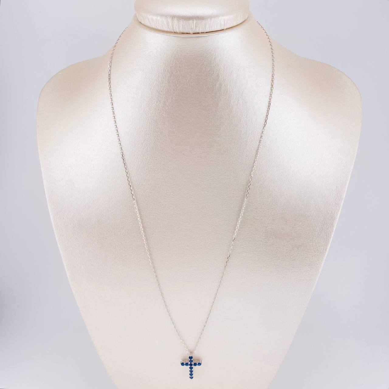 Set Cadena Aro Seguido + Dije Cruz Burbujas / 4.45g / 20 in Oro Blanco 18K