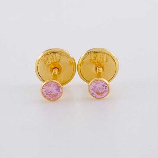 Stud Earrings Bevel 0.4g / in / 2.85mm Yellow Gold 18K