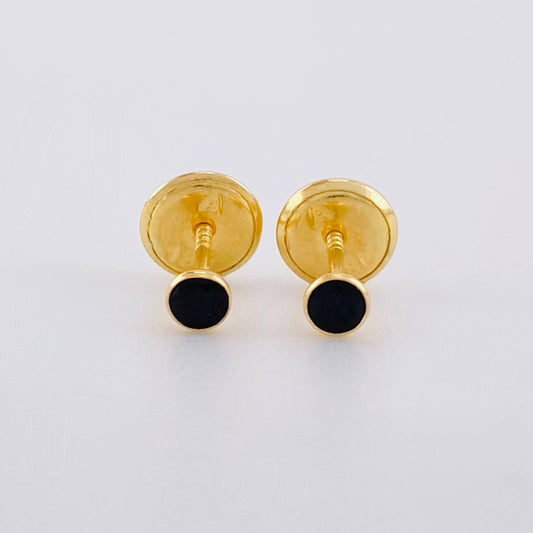 Stud Earrings Bezel 0.35g / in / 2.85mm Yellow Gold 18K