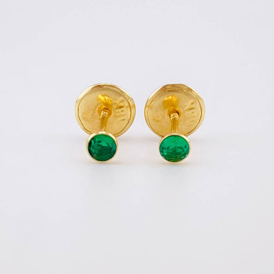 Stud Earrings Bezel 0.35g / in / 2.85mm Yellow Gold 18K