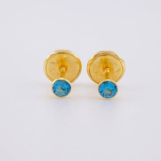 Stud Earrings Bezel 0.35g / in / 2.85mm Yellow Gold 18K