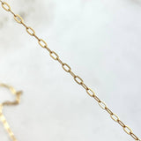 Cadena Aro Seguido Treból VCyA 4.3gr / 50cm / 1.8mm Malaquita Verde Punteado Oro Amarillo  18K *