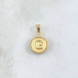 Dije Letra G Mate 0.55gr / 1.5cm / Circulo Cargador Bordeado Oro Amarillo 18K *