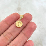 Pendant Letter Z 0.6gr / 2cm / Yellow Gold 18K Bordered Circle ©