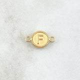 Charm Letter F Matte 0.6gr / 1cm-1.7cm / Yellow Gold 18K Bordered Circle