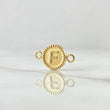 Charm Letter F Matte 0.6gr / 1cm-1.7cm / Yellow Gold 18K Bordered Circle