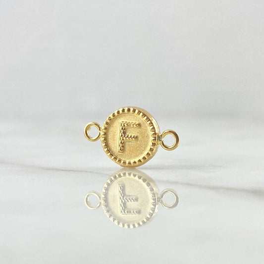 Charm Letter F Matte 0.6gr / 1cm-1.7cm / Yellow Gold 18K Bordered Circle