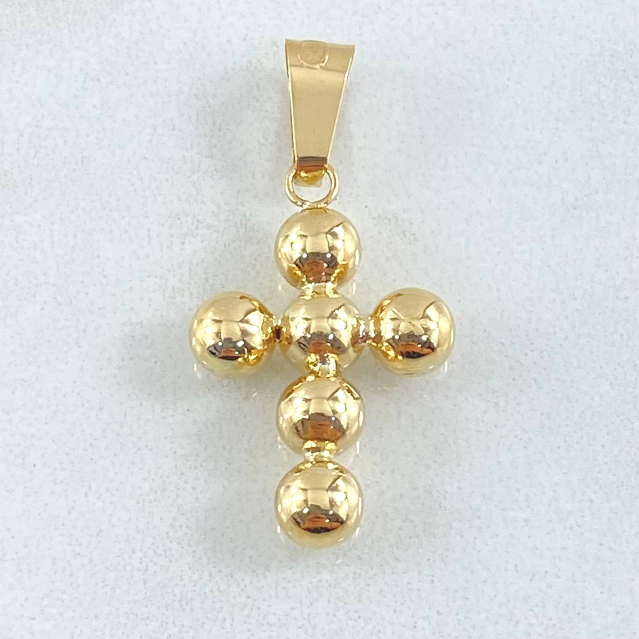 Pendant Cross Consecutive Spheres 1.25gr / 3cm- 18K Gold *