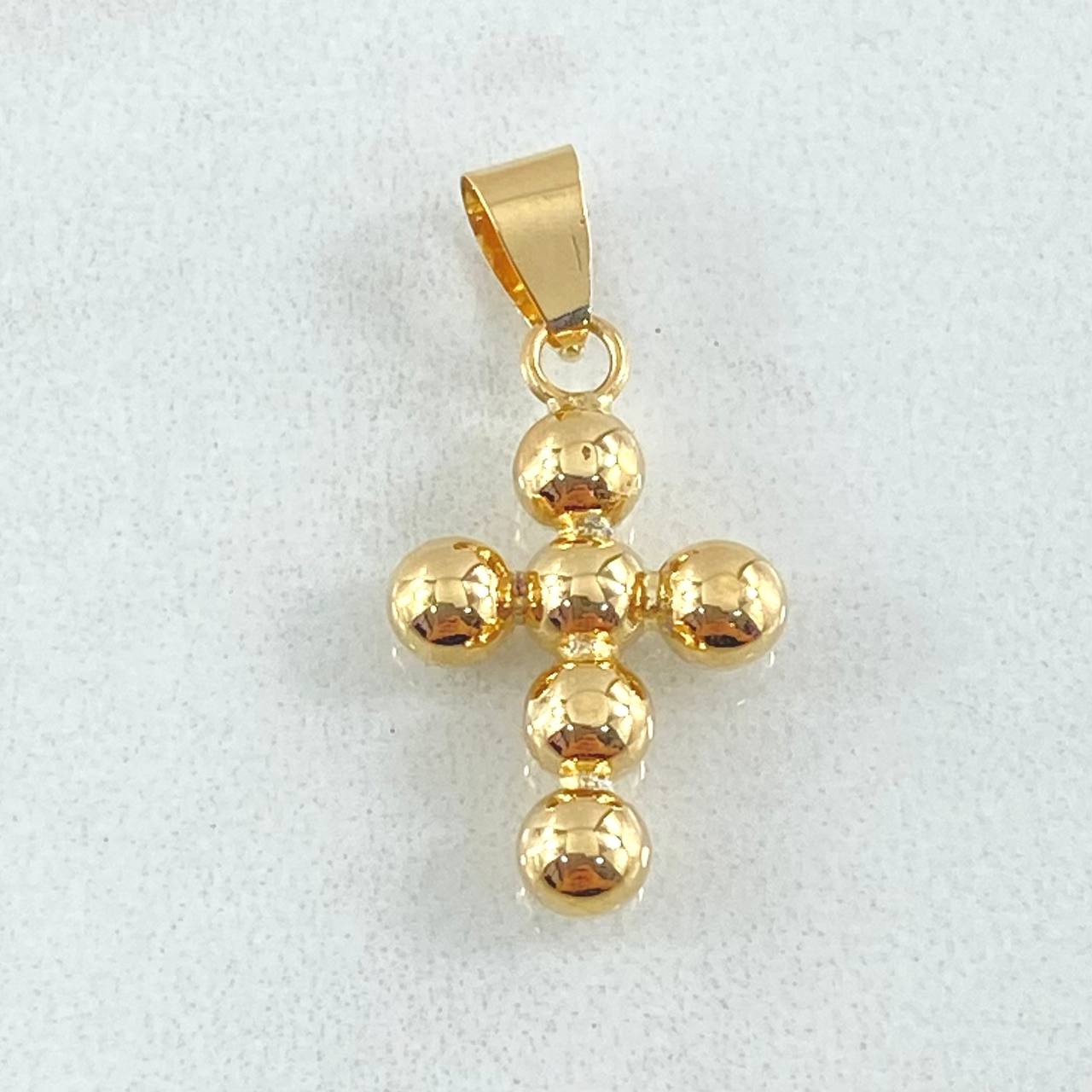 Pendant Cross Consecutive Spheres 0.85gr / 2.5cm- 18K Gold *