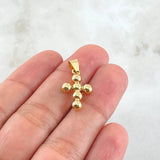 Pendant Consecutive Spheres Cross 0.75gr / 0.9in (2.4cm) / 18K Gold
