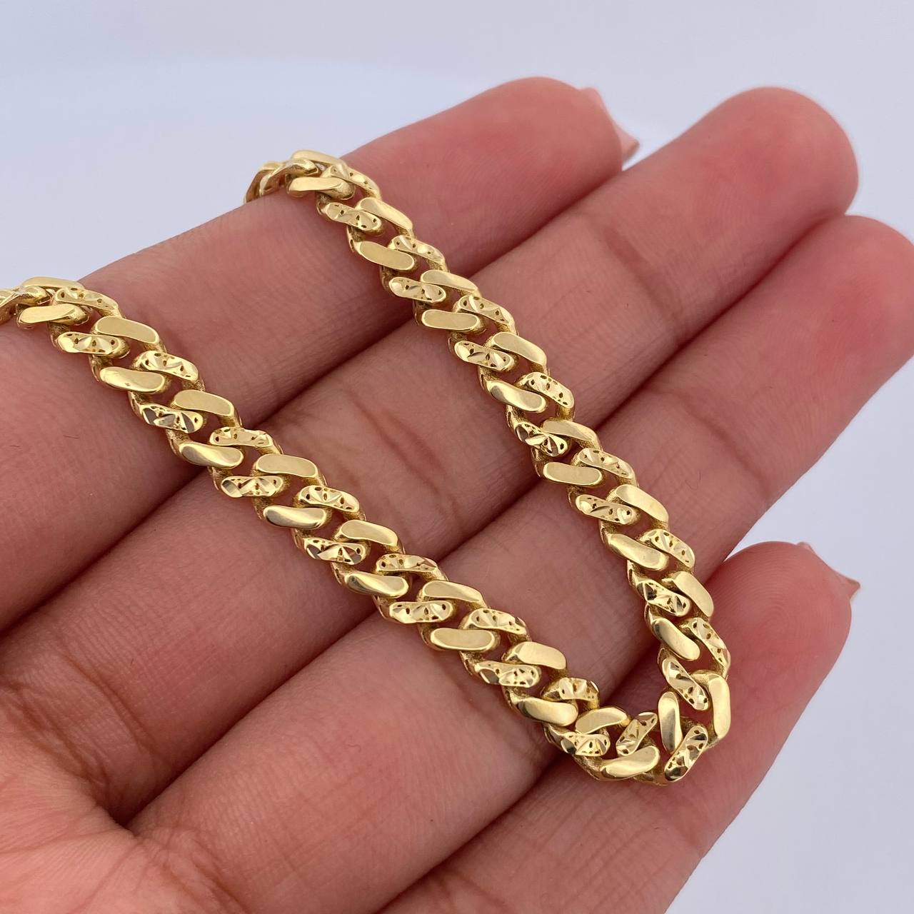 Pulso Cubano Infinito 8.5gr / 20.58cm / 6.2mm Diamantado Oro Amarillo +2 18K $