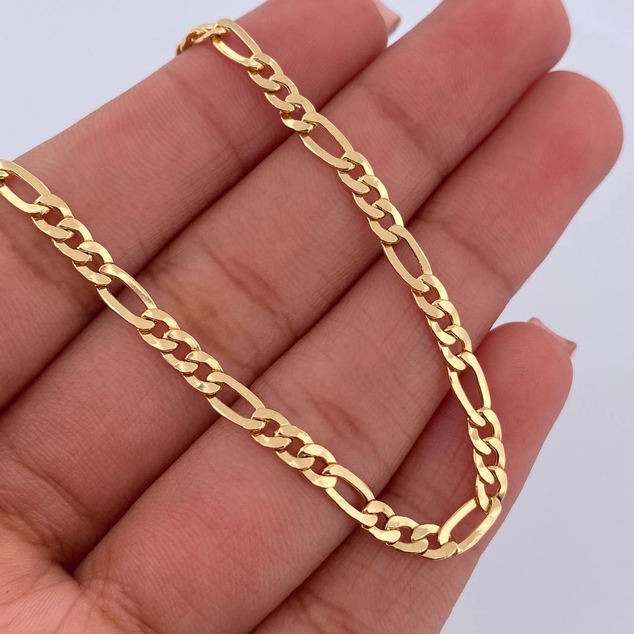 Pulso Figaro 2.2gr / 19cm / 3mm Oro Amarillo +1 18K &