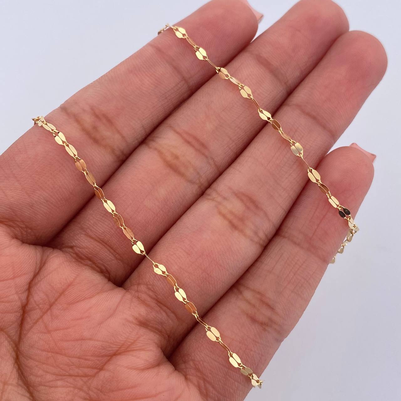 Chain Flower Mirror 1.7gr / 50.3cm / 2.2mm Yellow Gold +3 18K &