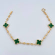 Bracelet GC Trebol 3.85gr / 18cm / 3.1mm Diamond Cut Electrostatic Green Yellow Gold 18K &