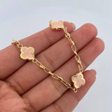 Bracelet GC Trebol 4.7gr / 19.2cm / 3.1mm Diamond Cut Electrostatic Pink Yellow Gold 18K &