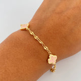 Bracelet GC Trebol 4.7gr / 19.2cm / 3.1mm Diamond Cut Electrostatic Pink Yellow Gold 18K &