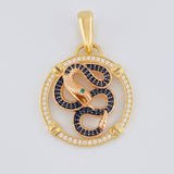 Pendant Rattlesnake 14.65 g / 1 3/4 in Two Golds Yellow Rose 18K
