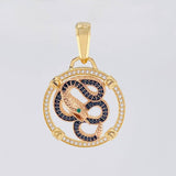 Pendant Rattlesnake 14.65 g / 1 3/4 in Two Golds Yellow Rose 18K