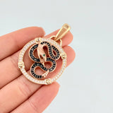 Pendant Rattlesnake 14.65 g / 1 3/4 in Two Golds Yellow Rose 18K