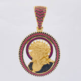 Pendant Christ Halo And Spikes 25.5 g / 2 1/2 in Two Golds Yellow White 18K