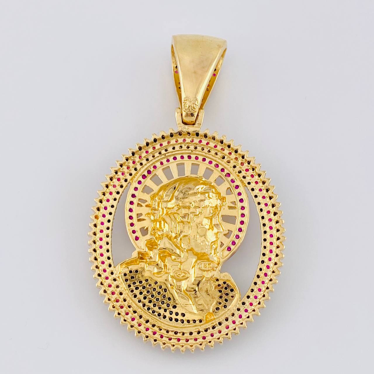 Pendant Christ Halo And Spikes 25.5 g / 2 1/2 in Two Golds Yellow White 18K