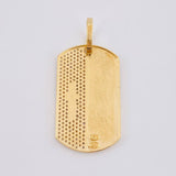Pendant Dense Plate Psalm 91-2 6.5 g / 1 1/2 in Two Yellow White Gold 18K