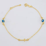 Modular Bracelet Turkish Eye 1.45 g / 7 in - 3/4 in / 1.35 mm Yellow Gold 18K