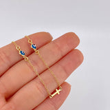 Modular Bracelet Turkish Eye 1.45 g / 7 in - 3/4 in / 1.35 mm Yellow Gold 18K