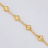 Diamond Cut Clover Bubbles Bracelet 10.9 g / 7 3/4 in / 9.1 mm 18K Yellow Gold