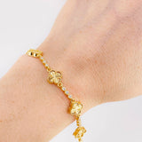 Diamond Cut Clover Bubbles Bracelet 10.9 g / 7 3/4 in / 9.1 mm 18K Yellow Gold