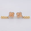 Diamond Cut Clover Stud Earrings Pendants 2.9 g / in / 20 mm Three Golds 18K